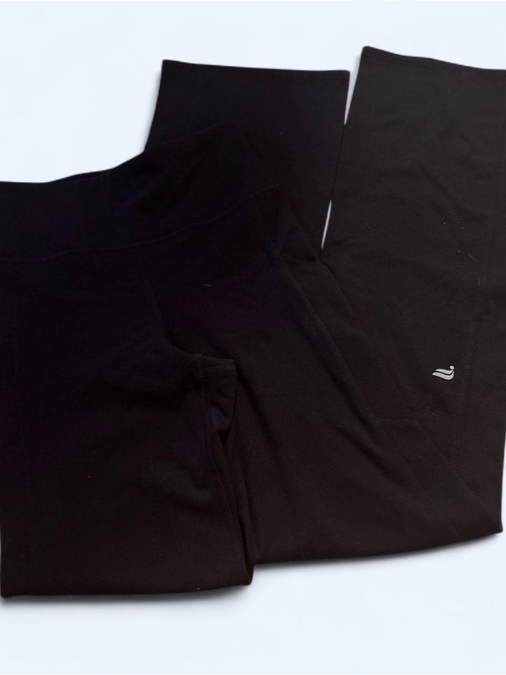 Black Mid-Rise Stretch Mini Flared Fabletic Leggings
